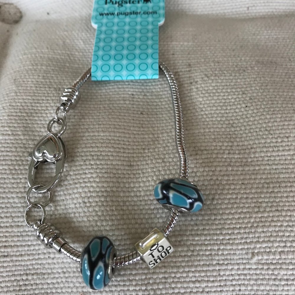 Pugster 925 Silver Bracelets with three charms